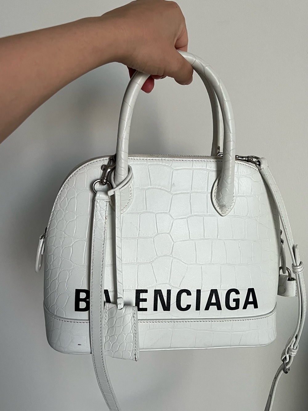 Balenciaga White ville top handle bag with Black Logo - Picture 14 of 16